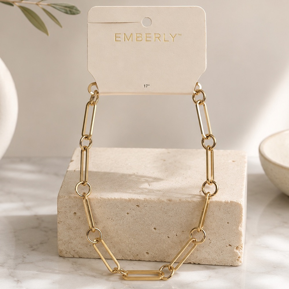 *New* Emberly Goldtone Link 17” Necklace